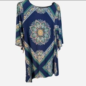 Saint Tropez West Blue and Green Patterned Tunic
